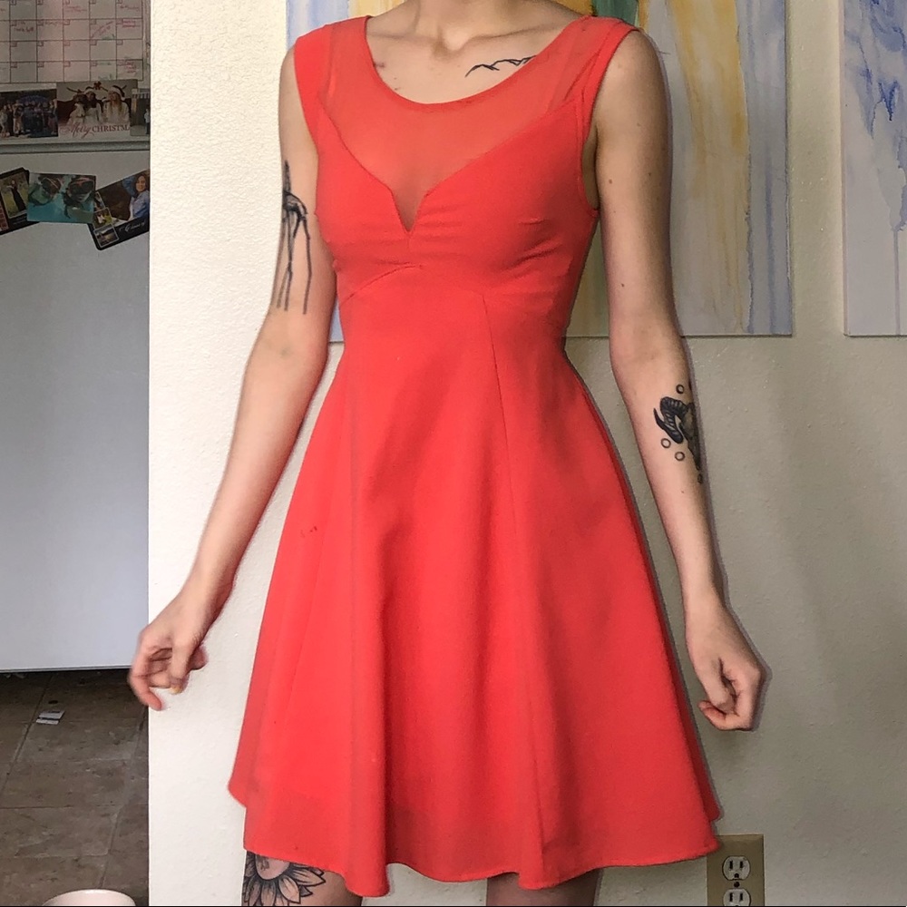 Pink dress mesh top